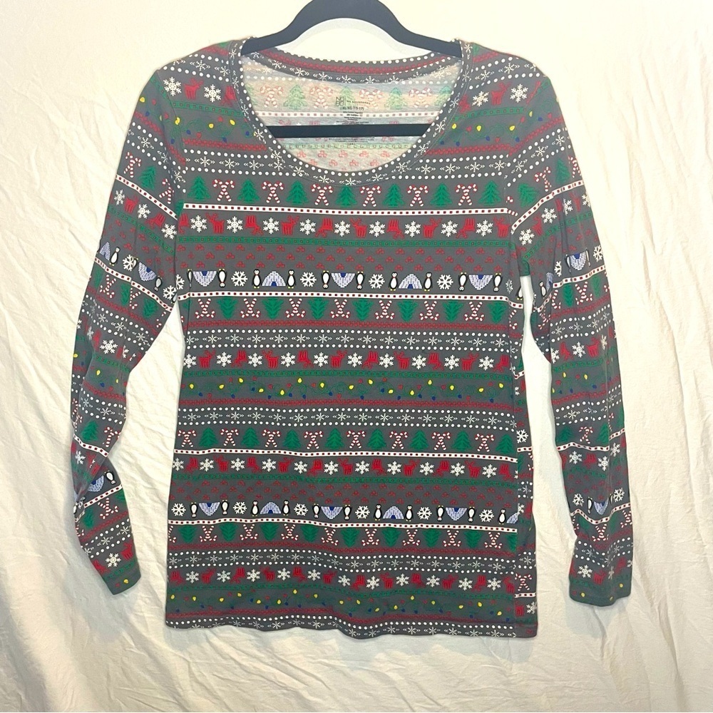 No Boundaries XL Juniors 15/17 Grey Winter Long Sleeve Sleep Shirt PRELOVED